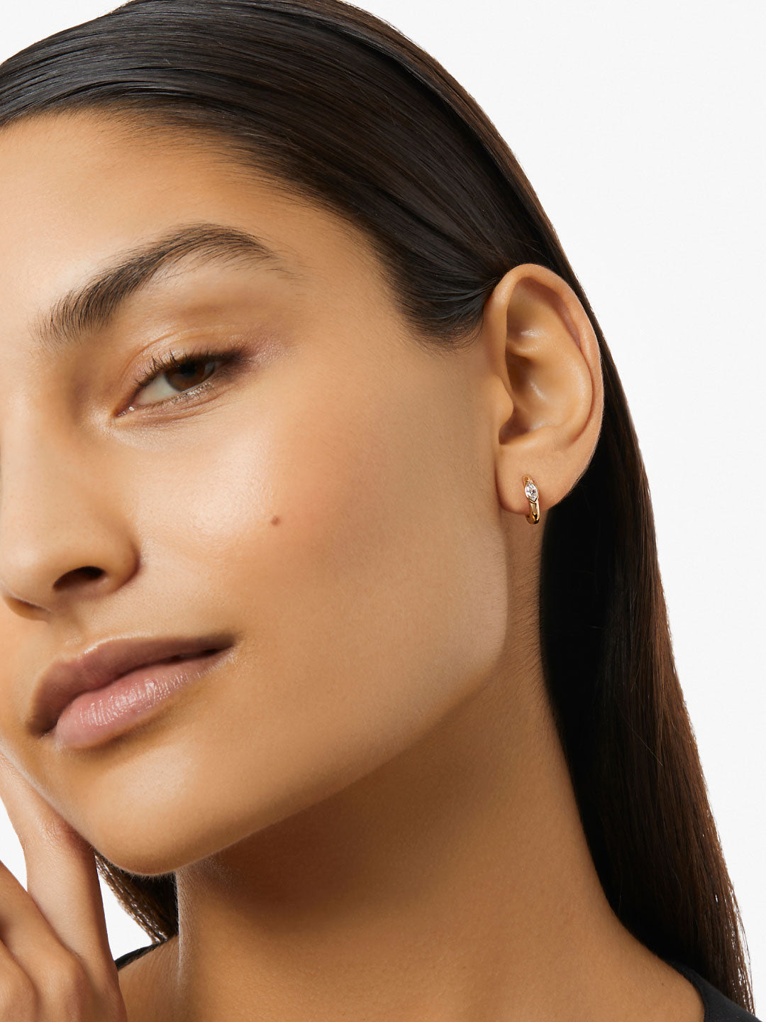 Ana Luisa Jewelry Earrings Huggie Gold Huggie Hoop Earrings Rhode Gold