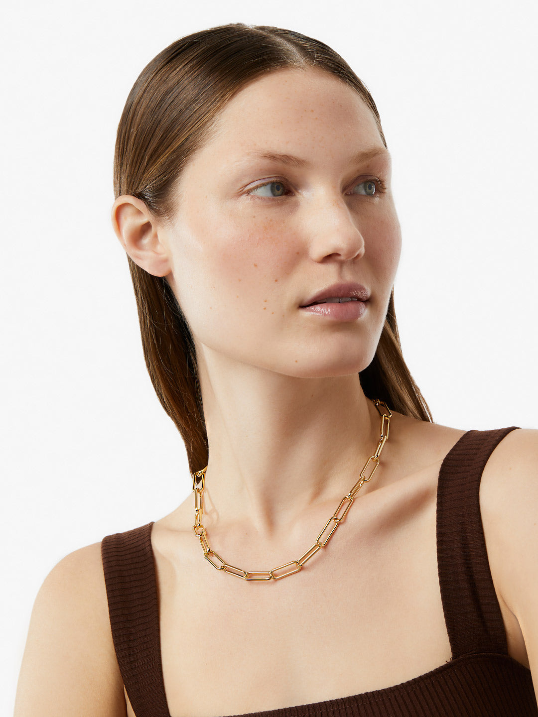 Ana Luisa Jewelry Necklaces Bold Chains Paperclip Necklace Aspen Brass