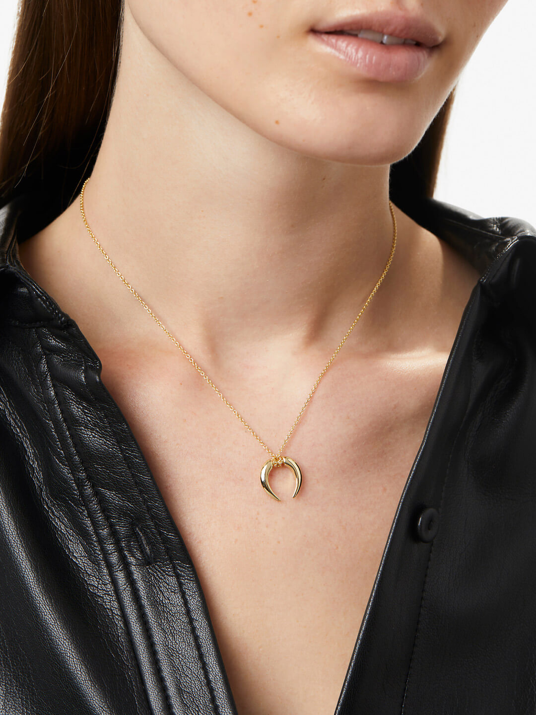 Ana Luisa Jewelry Necklaces Pendants Horn Necklace Reagan Brass