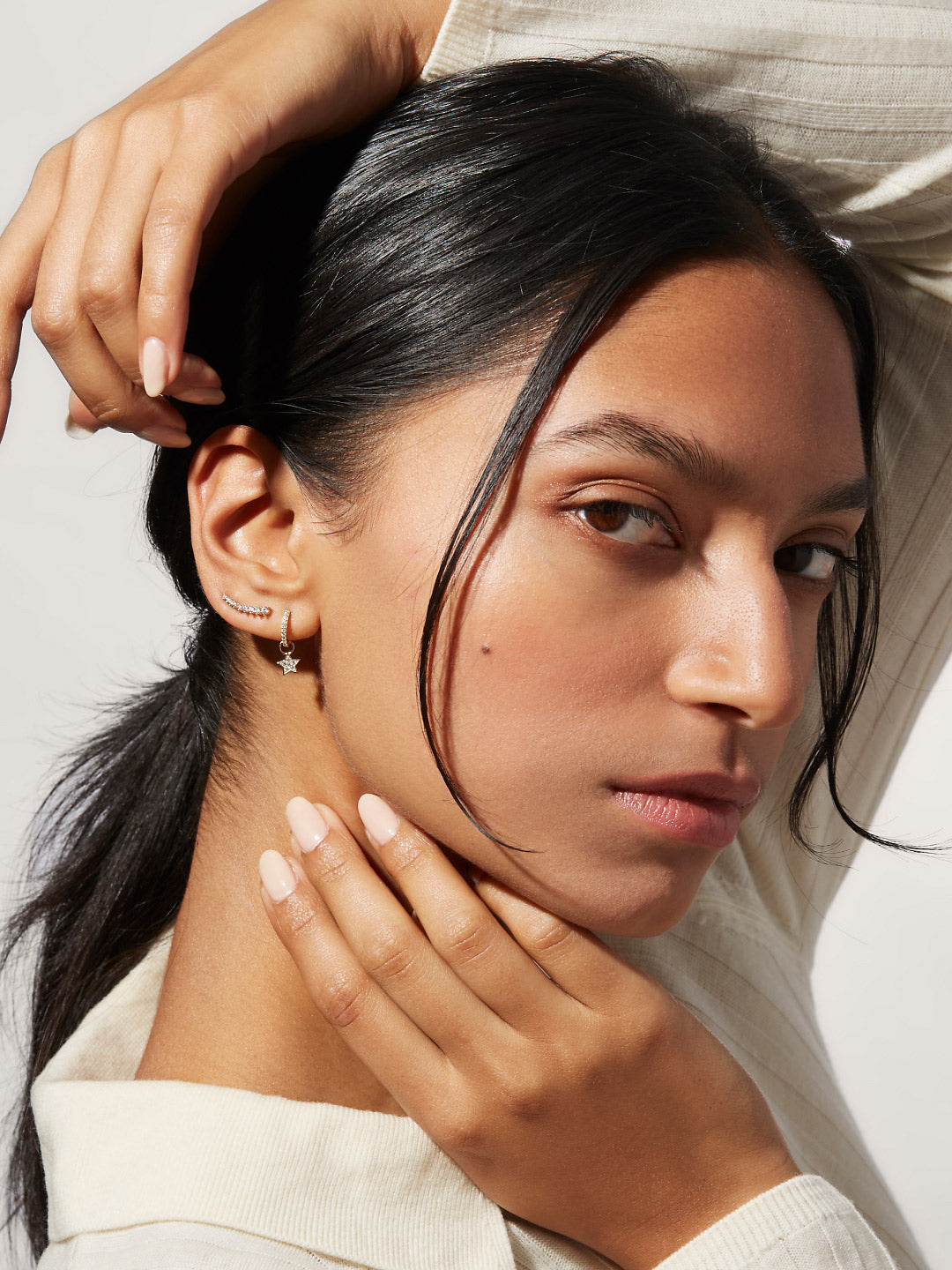 Ana Luisa Jewelry Earrings Huggie Ear Climber Earrings Mali Silver