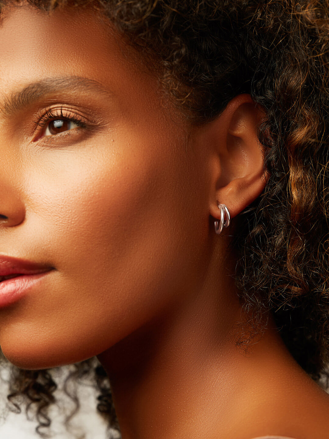 Ana Luisa Jewelry Earrings Small Hoops Double Hoop Earrings Scarlett Silver Rhodium