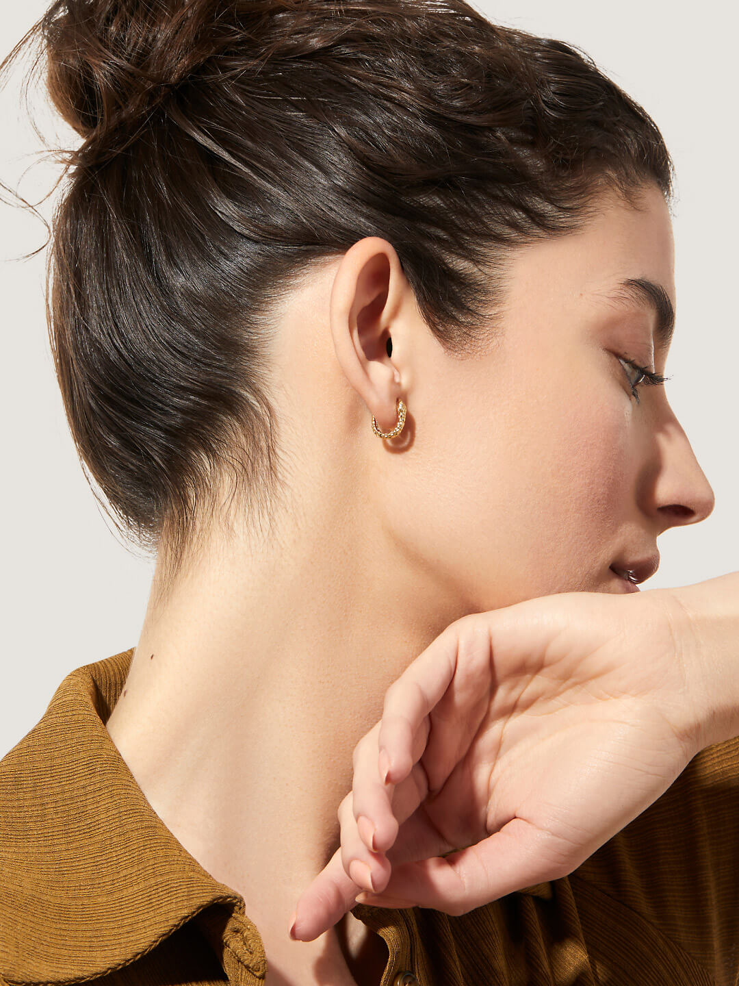 Ana Luisa Jewelry Earrings Small Hoops Snake Earrings Ophelia Gold