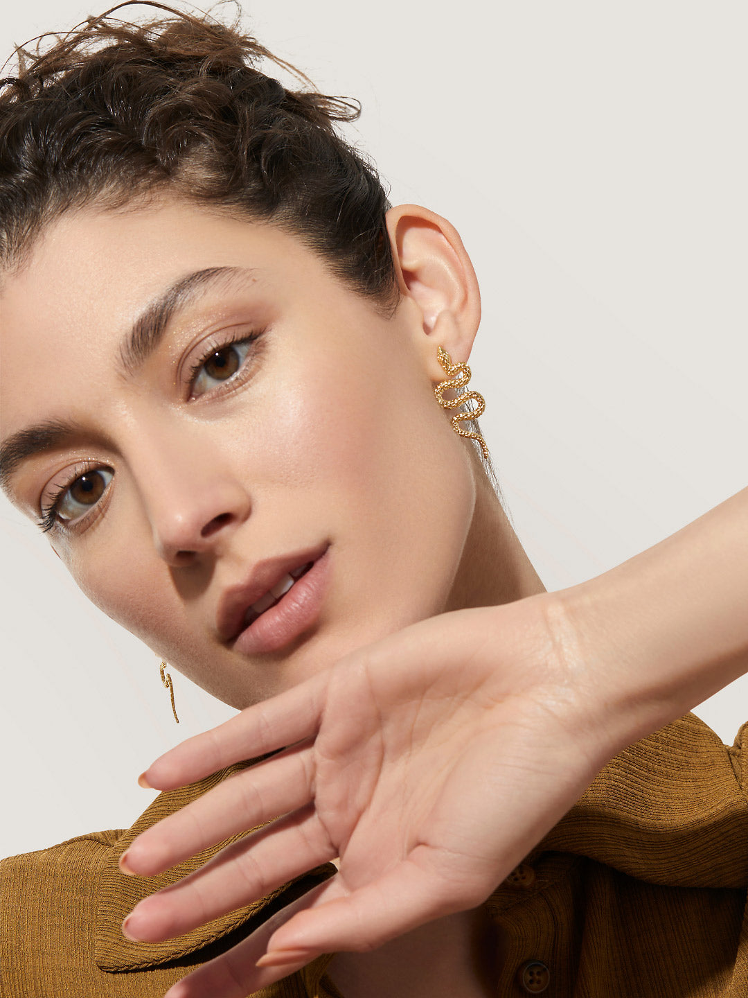 Ana Luisa Jewelry Earrings Statement Snake Earrings Sylvie Gold