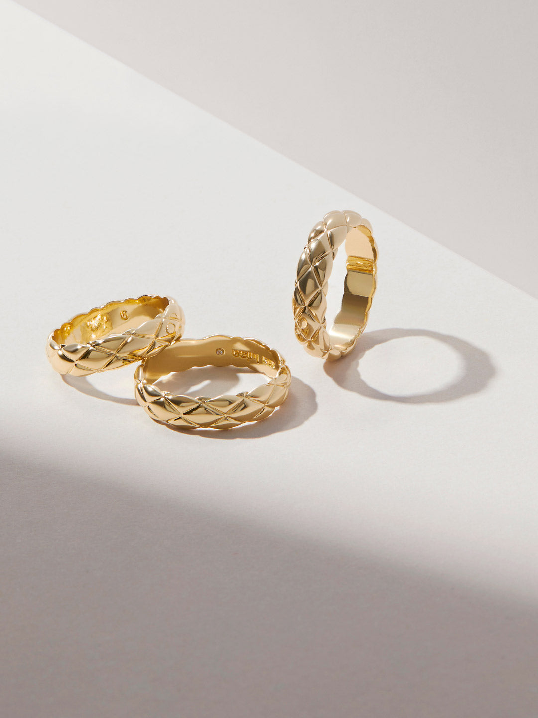 Ana Luisa Jewelry Rings Medium Bands Quilted Ring Zeta Gold