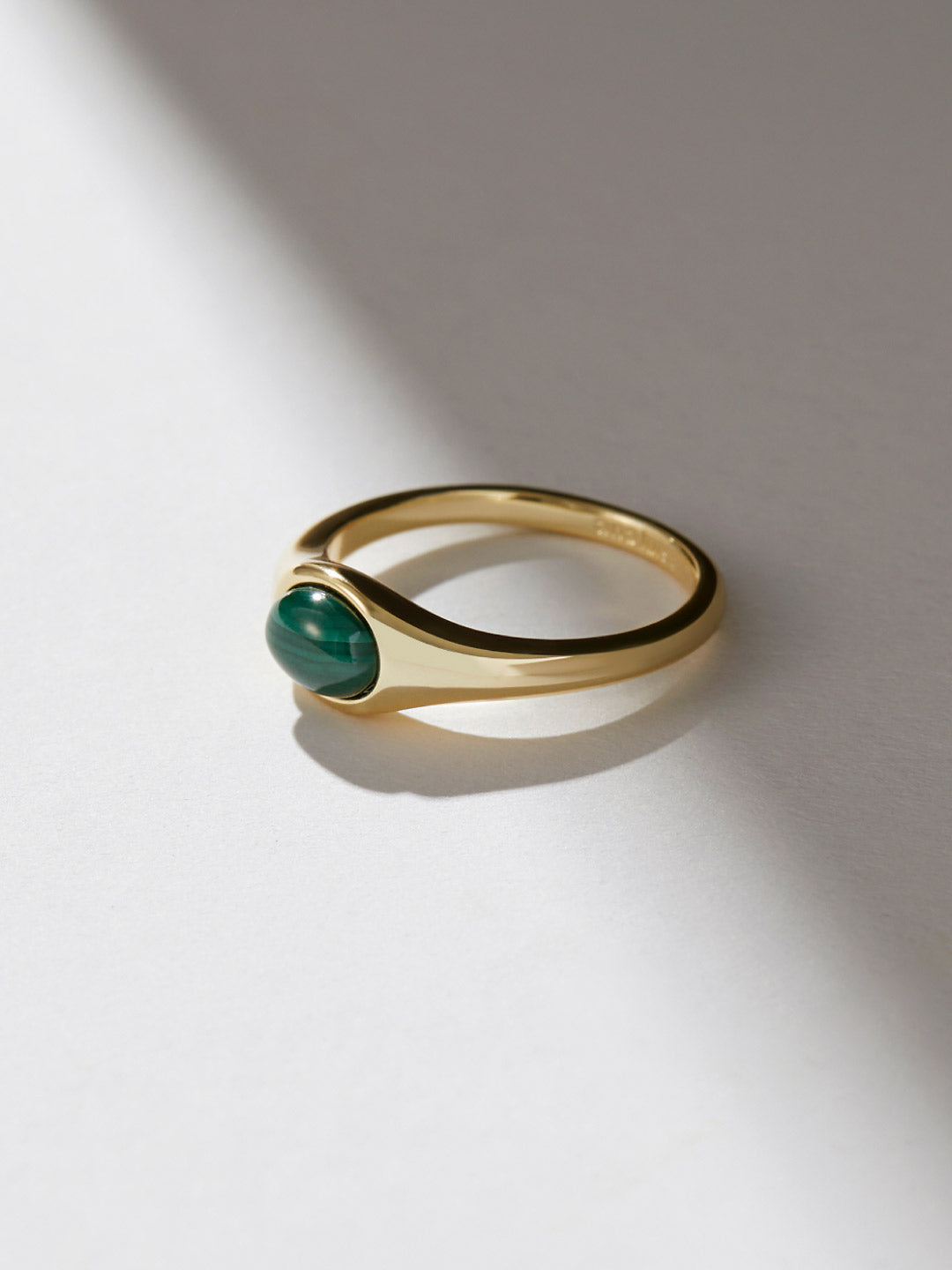 Ana Luisa Jewelry Rings Statement Rings Gold Signet Ring Reese Malachite Gold