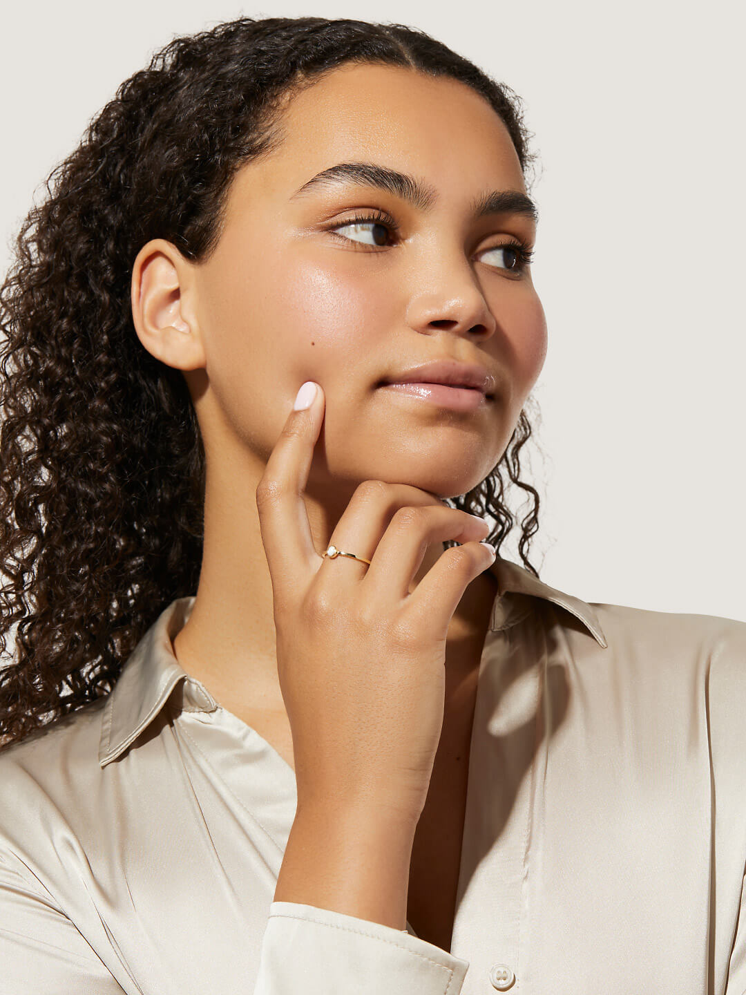 Ana Luisa Jewelry Rings Thin Bands Stone Ring Emery Silver