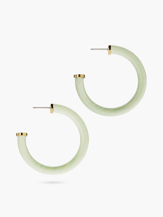 Ana Luisa Jewelry Earring Large Hoops Statement Earrings Aster Light Green Gold