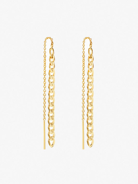 Ana Luisa Jewelry Earrings Drop Gold Threader Earrings Evie Silver