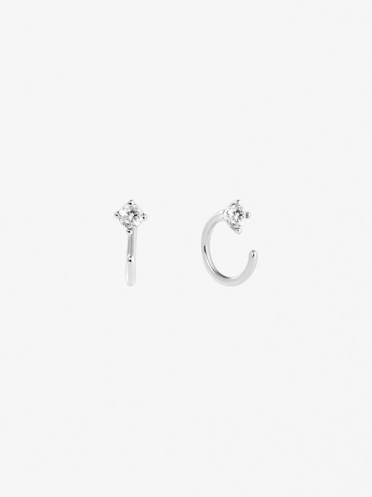 Ana Luisa Jewelry Earrings Huggie Cz Hoop Earrings Cassie Silver Silver