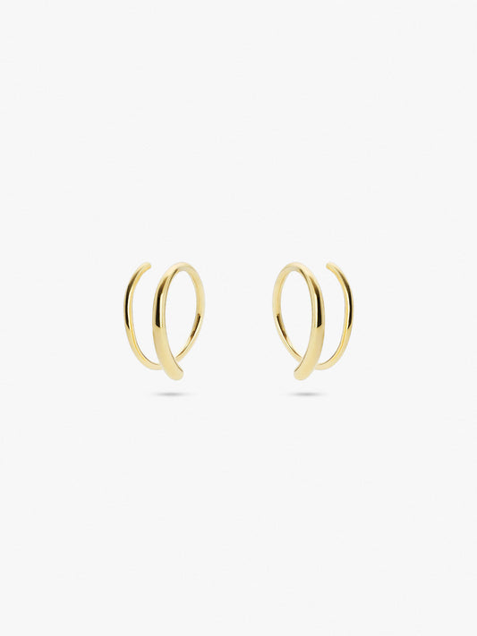 Ana Luisa Jewelry Earrings Huggie Double Hoop Earrings Harley Silver