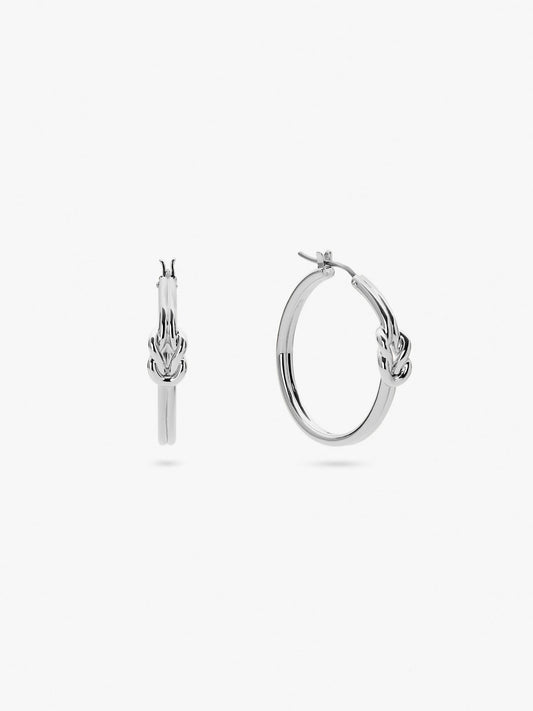Ana Luisa Jewelry Earrings Medium Hoops Knot Earrings Natasha Silver Rhodium