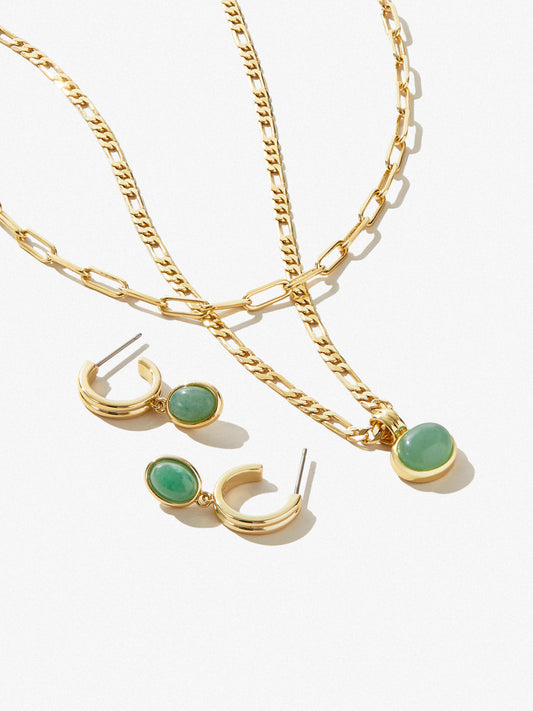 Ana Luisa Jewelry Earrings Necklace Stone Statement Bundle Gold