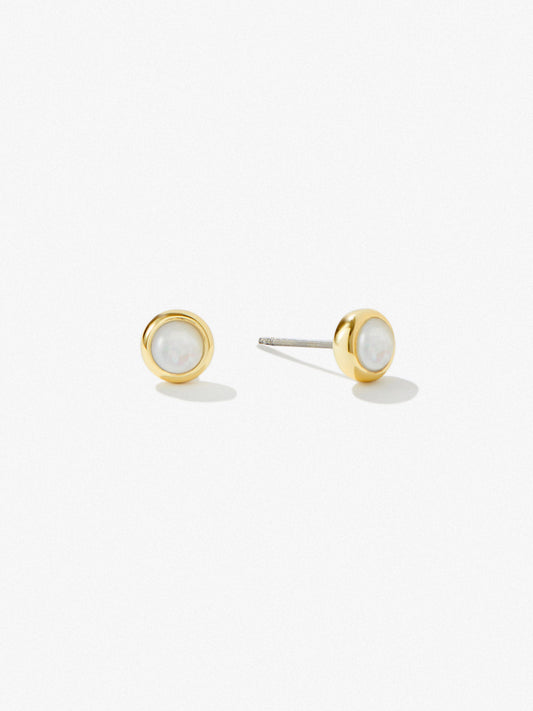 Ana Luisa Jewelry Earrings Stud Gold Stud Earrings Riley Mother Of Pearl Gold