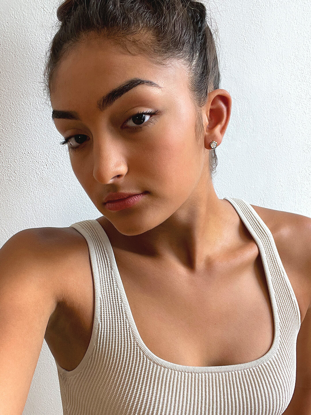 Ana Luisa Jewelry Earrings Studs Inlay Flower Studs Rei Mother of Pearl Silver