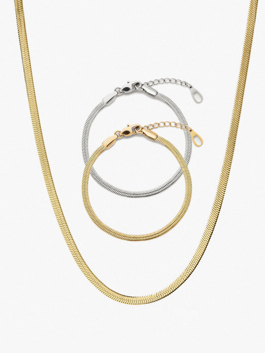 Ana Luisa Jewelry Herringbone Bundle Herringbone Bundle Gold Stainless Steel