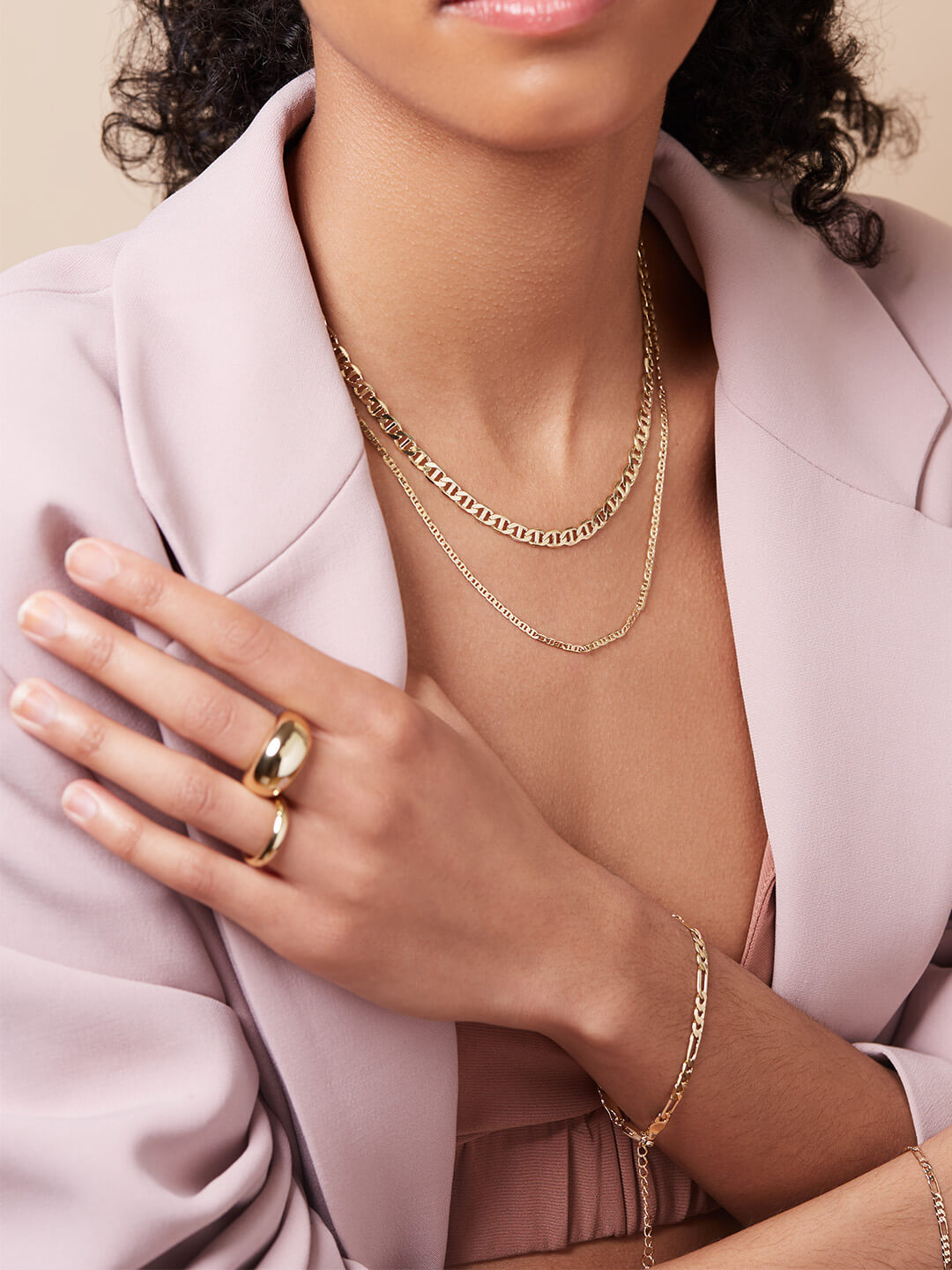 Ana Luisa Jewelry Necklace Chain Necklace Flat Mariner Chain Morgan Wide Gold