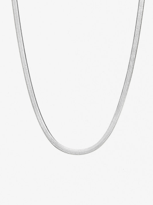 Ana Luisa Jewelry Necklaces Medium Chains Herringbone Chain Necklace Ina Silver Stainless Steel
