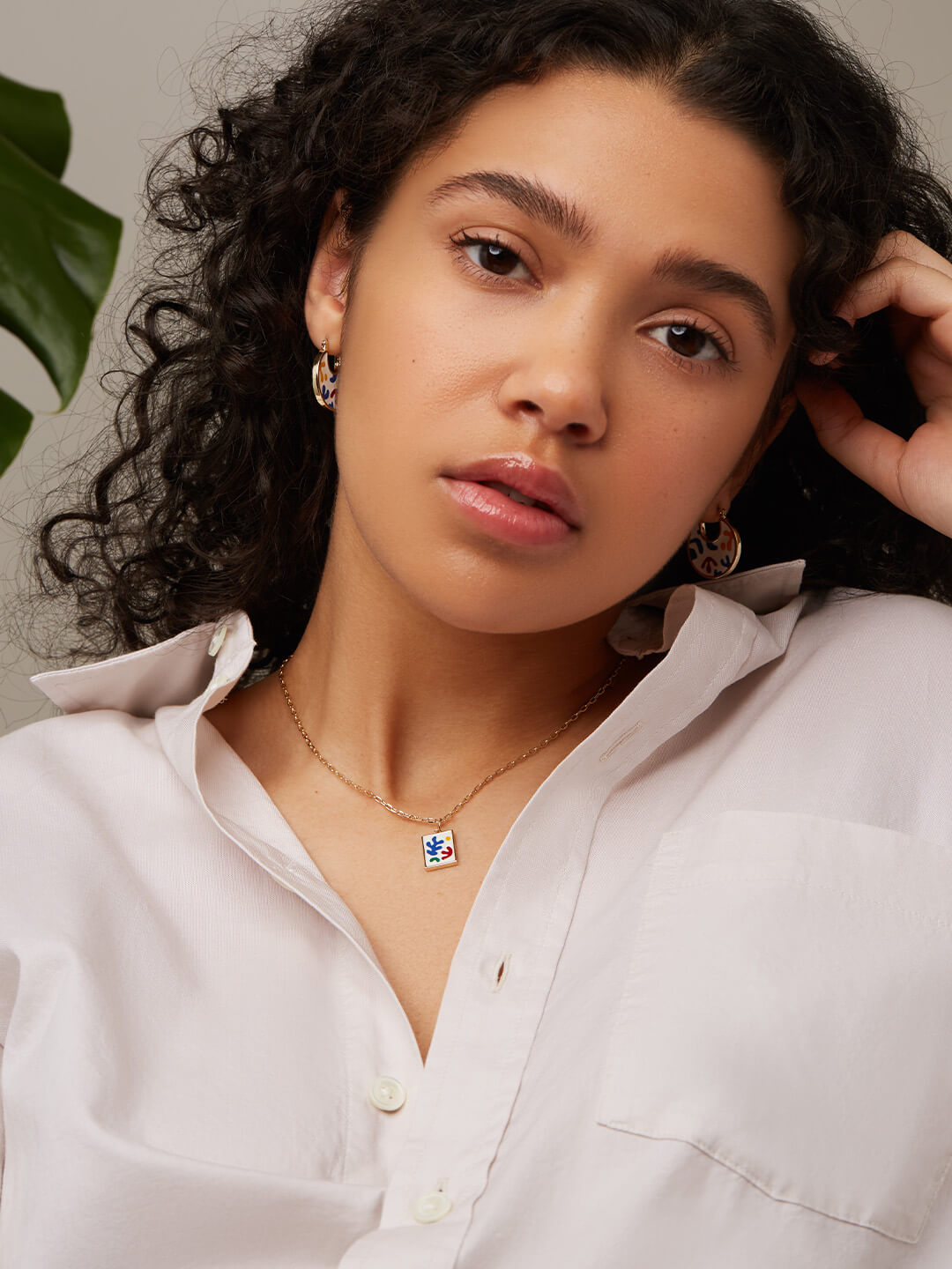 Ana Luisa Jewelry Necklaces Pendant Enamel Pendant Elsa Collage Gold