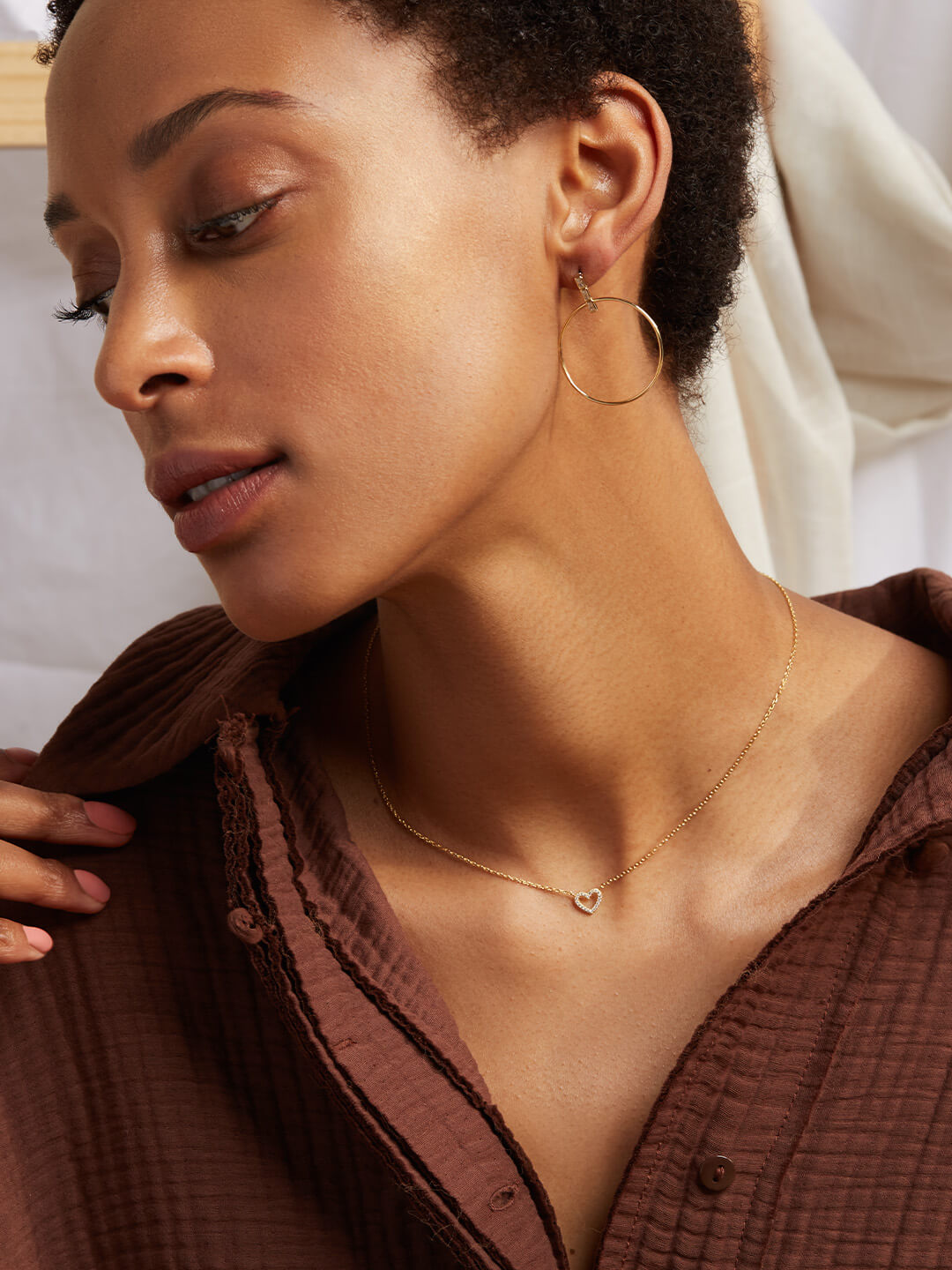 Ana Luisa Jewelry Necklaces Pendant Necklaces Open Heart Necklace Cuore Gold