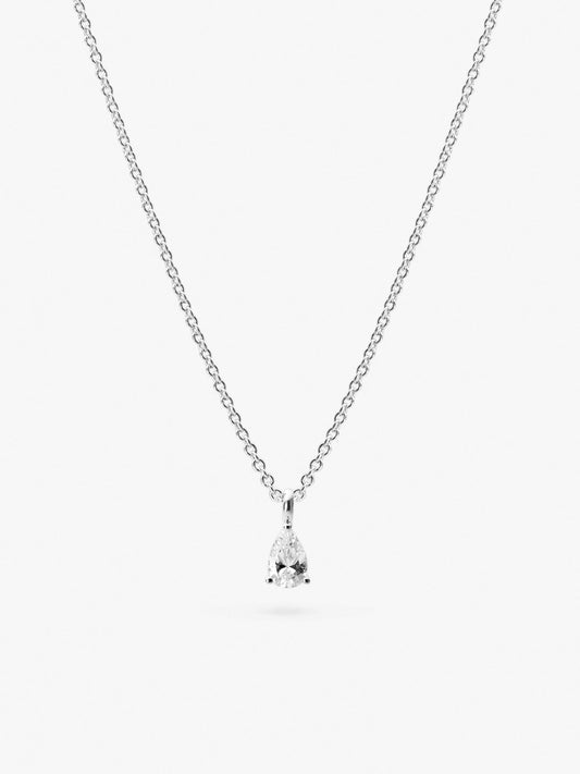 Ana Luisa Jewelry Necklaces Pendants Silver Delicate Solitaire Pendant Elise Pendant Rhodium