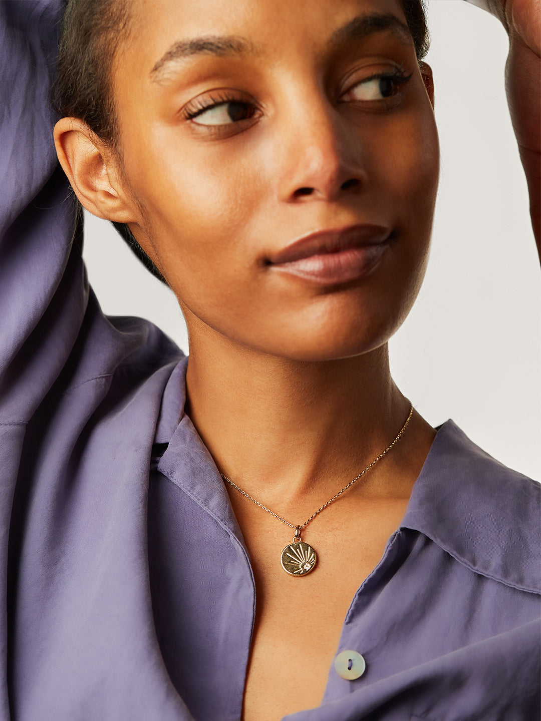 Ana Luisa Necklace Pendant Necklace Astro Coin Necklace Cari Reversible Gold