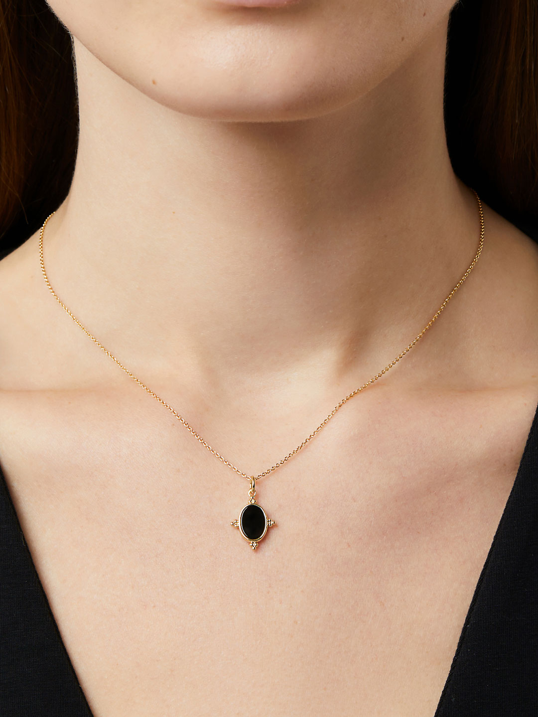 Ana Luisa Jewelry Necklaces Pendants Black Onyx Necklace Emerson Gold