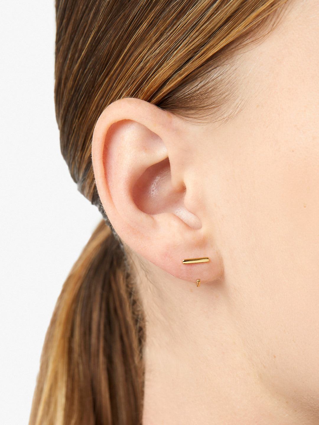 Ana Luisa Jewelry Earrings Huggie Gold Bar Earrings Chelsea Silver