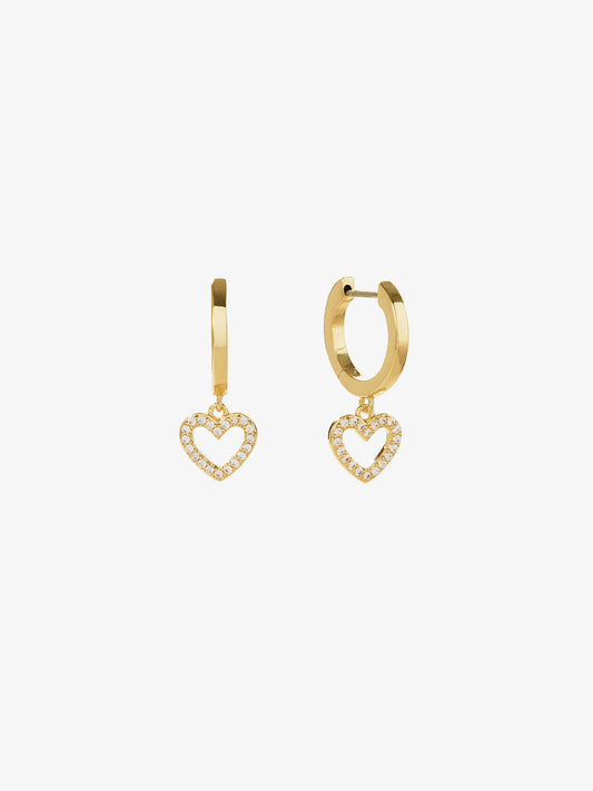 Ana Luisa Jewelry Earring Drop Heart Hoops Nina Heart Gold