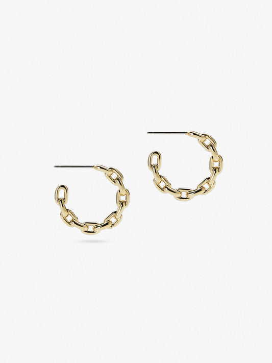 Ana Luisa Jewelry Earring Medium Hoops Chain Hoop Earrings Dara Brass