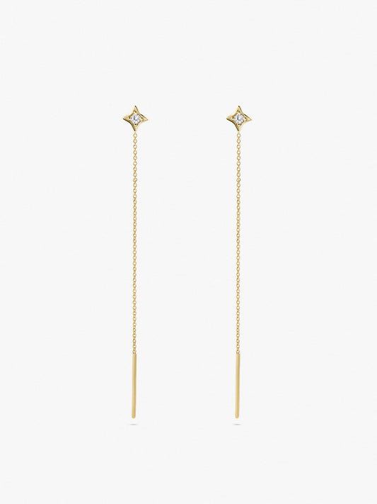 Ana Luisa Jewelry Earrings Drop Gold Threader Earrings Arden Silver