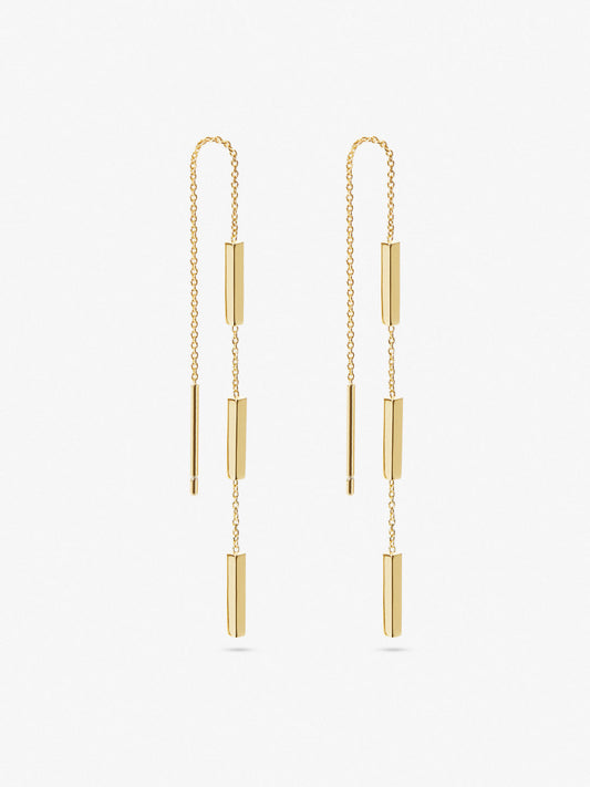 Ana Luisa Jewelry Earrings Drop Gold Threader Earrings Courtney Silver