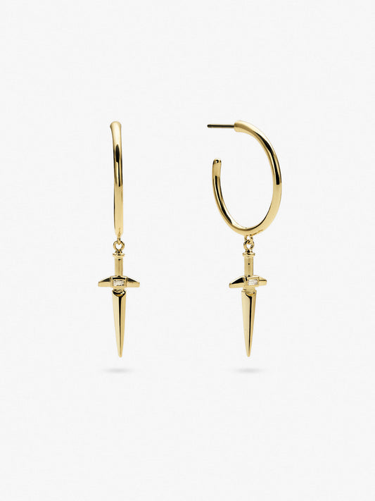 Ana Luisa Jewelry Earrings Medium Hoops Dagger Earrings Dain Gold