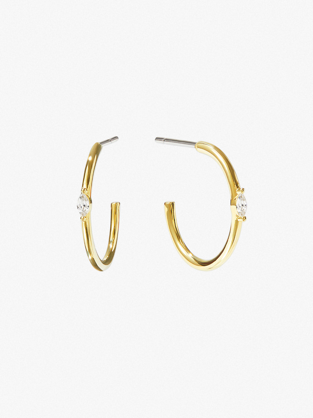 Ana Luisa Jewelry Earrings Medium Hoops Thin Hoop Earrings Laina Silver