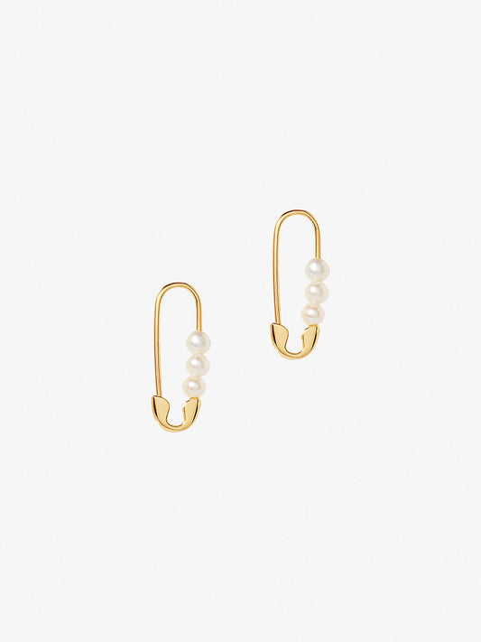 Ana Luisa Jewelry Earrings Pearl Safety Pin Earrings Sia Pearl Silver