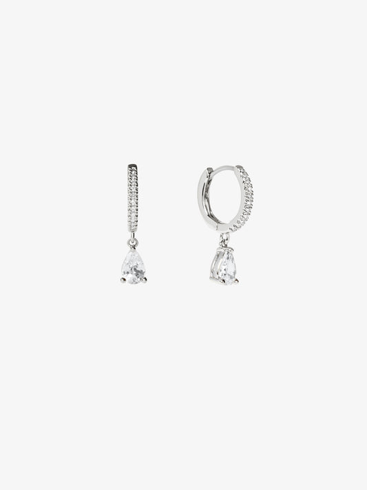 Ana Luisa Jewelry Earrings Small Hoops Delicate Huggie Hoops Elise Silver Rhodium