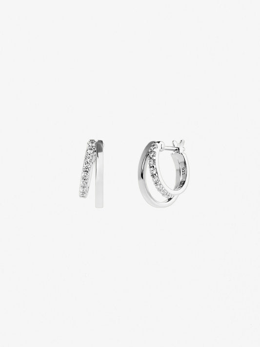 Ana Luisa Jewelry Earrings Small Hoops Double Hoop Earrings Toda Silver Silver