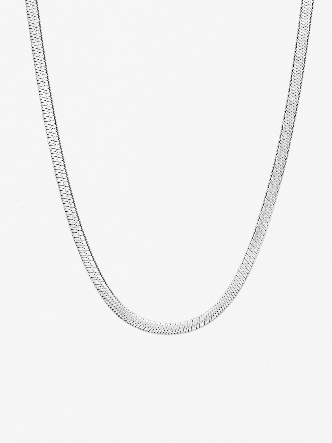Ana Luisa Jewelry Necklaces Medium Chains Herringbone Chain Necklace Ina Silver Stainless Steel