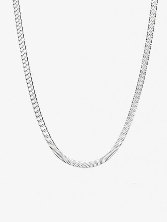 Ana Luisa Jewelry Necklaces Medium Chains Herringbone Chain Necklace Ina Silver Stainless Steel